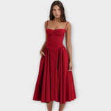 Gesine - Vestido Midi Corsé Sin Mangas