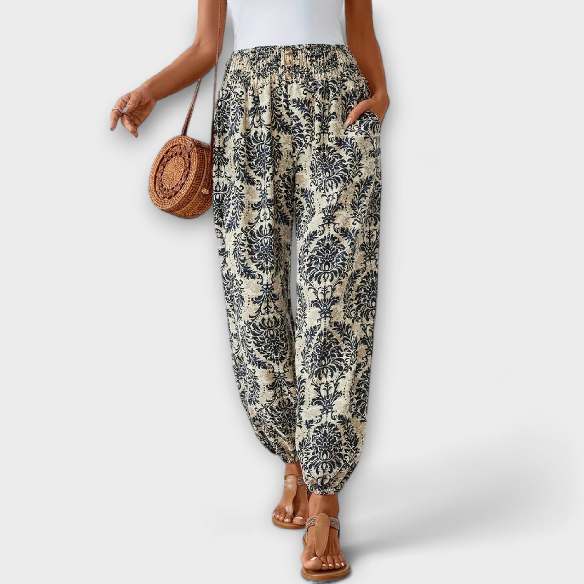 Scarlett – Pantalones con estampado étnico