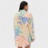 Mary - Conjunto corto de Playa Boyfriend con estampado de hojas tropicales