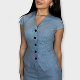 Ivy - Conjunto de Top Elegante con Escote en V y Pantalones