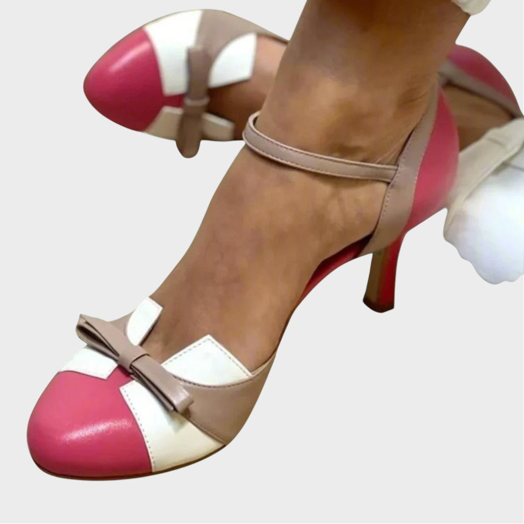 Alexia | Zapatos de tacón bicolores con tira en el tobillo