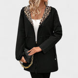 Evie | Chaqueta reversible con capucha y estampado de leopardo