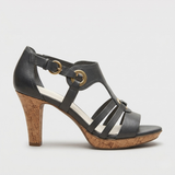 Carla™ | Tacones Ortopédicos de Cuero con Tiras y Tacón de Corcho