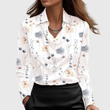 Sylvie | Blusa lujosa brillante con escote plisado