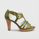 Carla™ | Tacones Ortopédicos de Cuero con Tiras y Tacón de Corcho