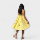 Jordan - Minivestido sin tirantes elegante con estampado floral