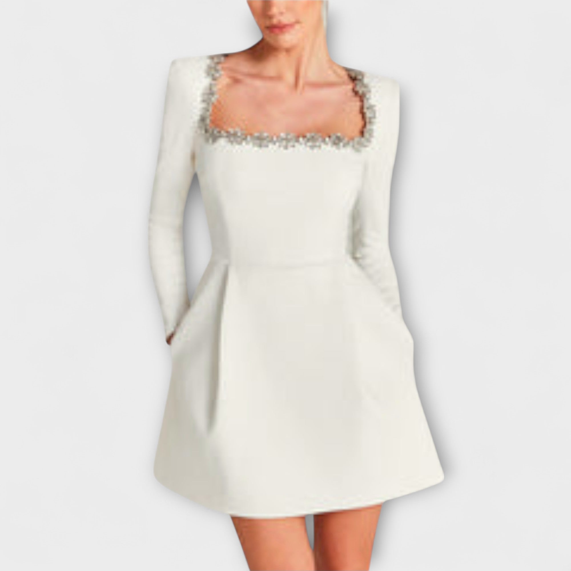 Wren - Minivestido de terciopelo con adornos de pedrería