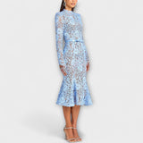 Freya – Vestido Midi Elegante de Encaje Floral
