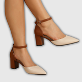 Marielle | Zapatos de tacón con tira bicolor