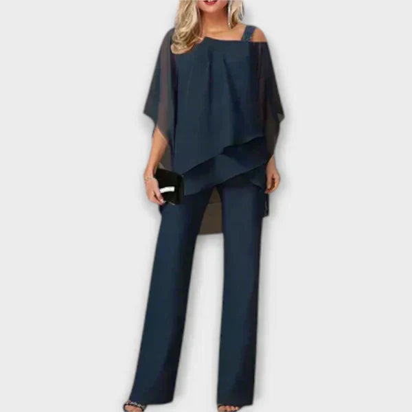 Celeste | Conjunto de mono elegante de gasa