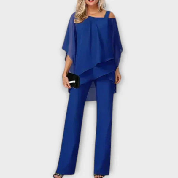 Celeste | Conjunto de mono elegante de gasa