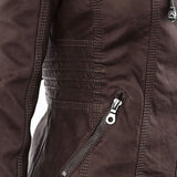 Leni | Chaqueta de Cuero Estilo Motero