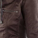 Leni | Chaqueta de Cuero Estilo Motero