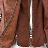 Leni | Chaqueta de Cuero Estilo Motero