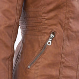Leni | Chaqueta de Cuero Estilo Motero