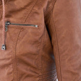 Leni | Chaqueta de Cuero Estilo Motero
