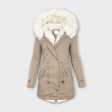 Ivara - Chaqueta de invierno impermeable con forro de piel sintética