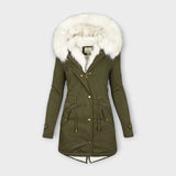Ivara - Chaqueta de invierno impermeable con forro de piel sintética