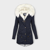 Ivara - Chaqueta de invierno impermeable con forro de piel sintética