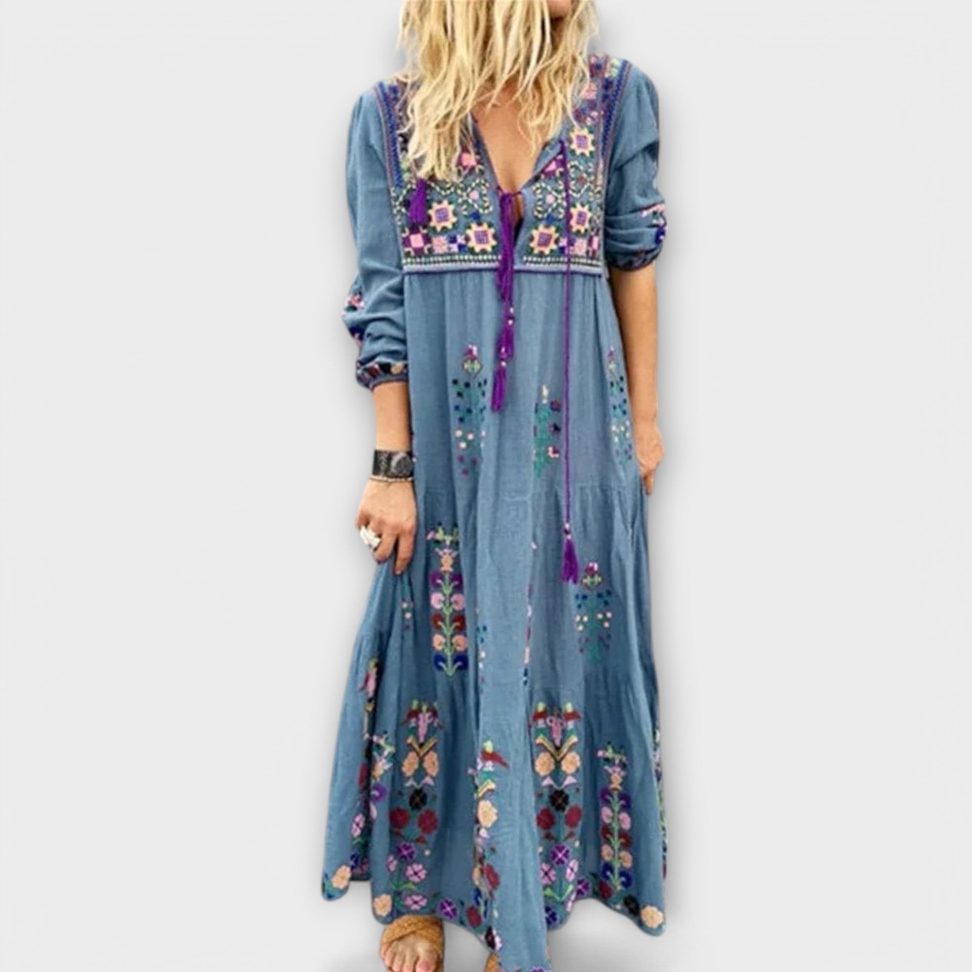 Vivi - Vestido maxi de lino Boho de Lässig
