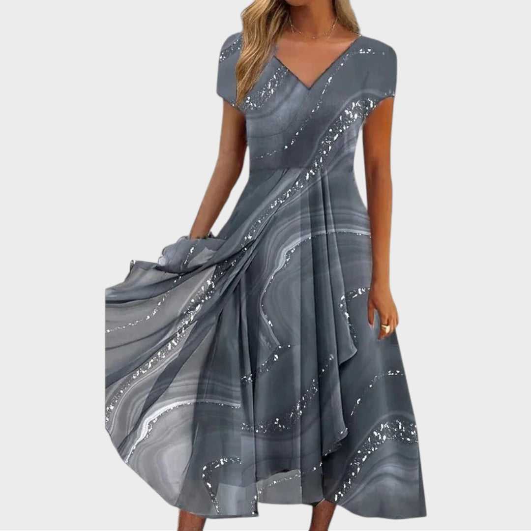 Isha | Vestido Midi Elegante con Cuello en V