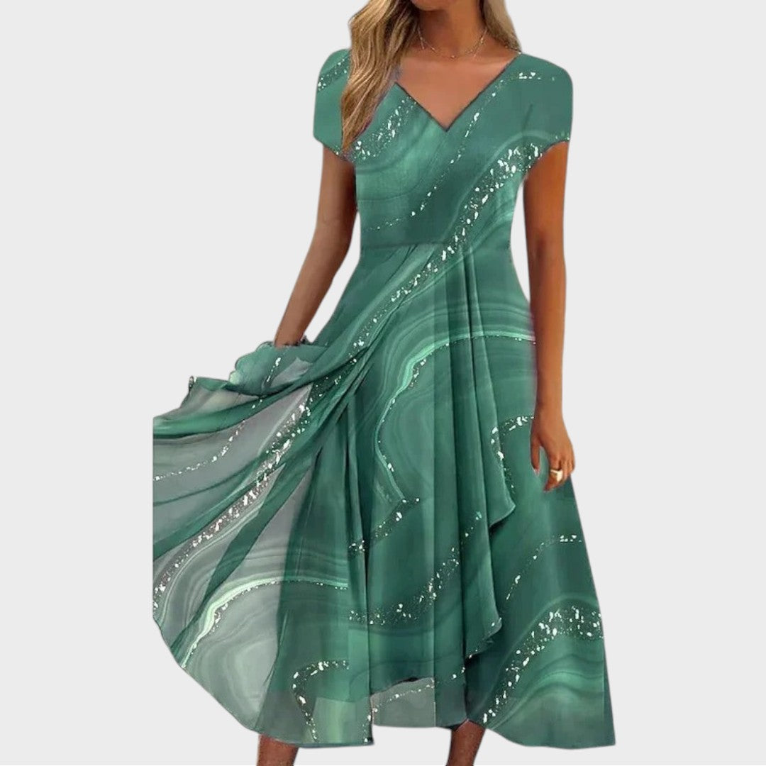 Isha | Vestido Midi Elegante con Cuello en V