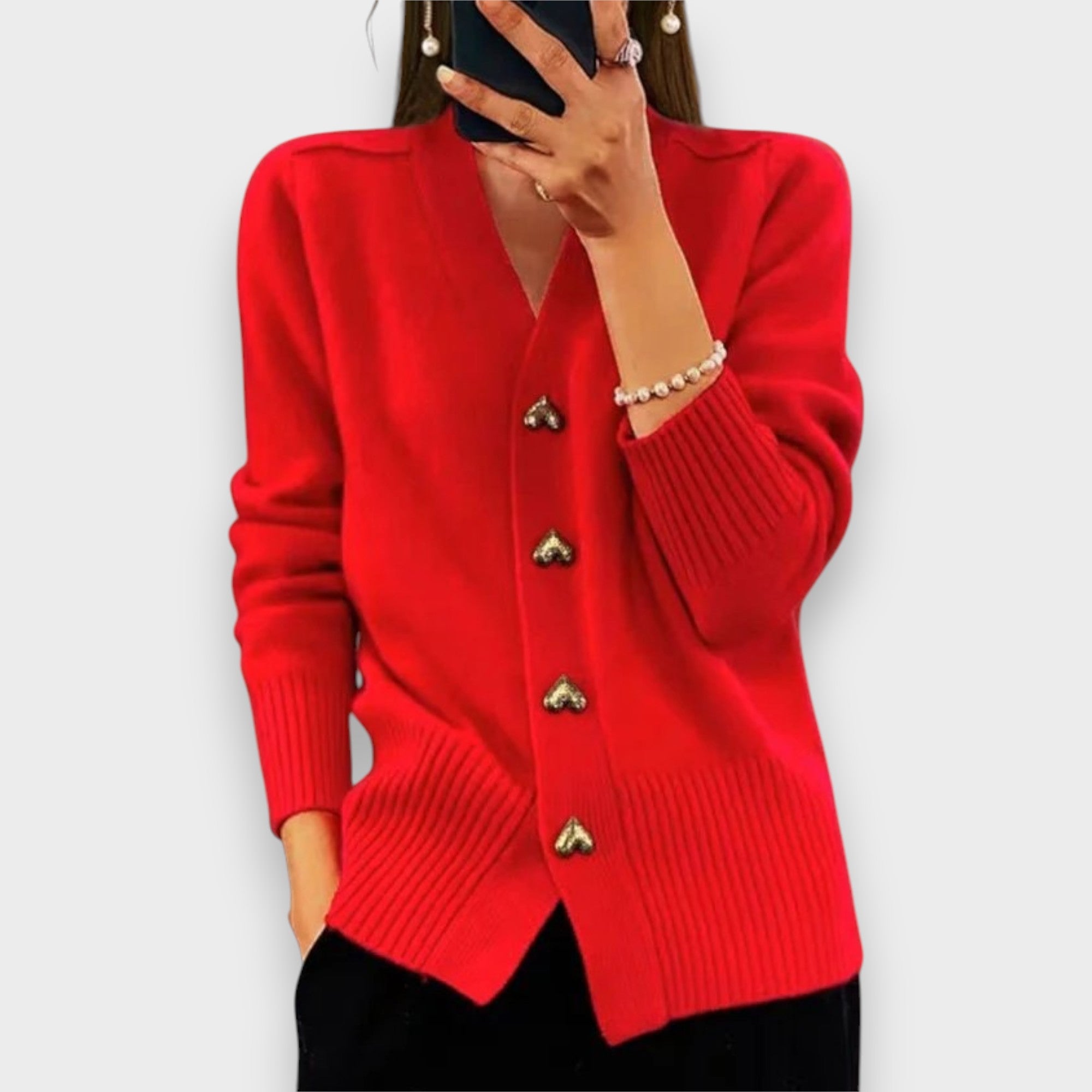 Armelle | Cárdigan Elegante con Botones de Corazón