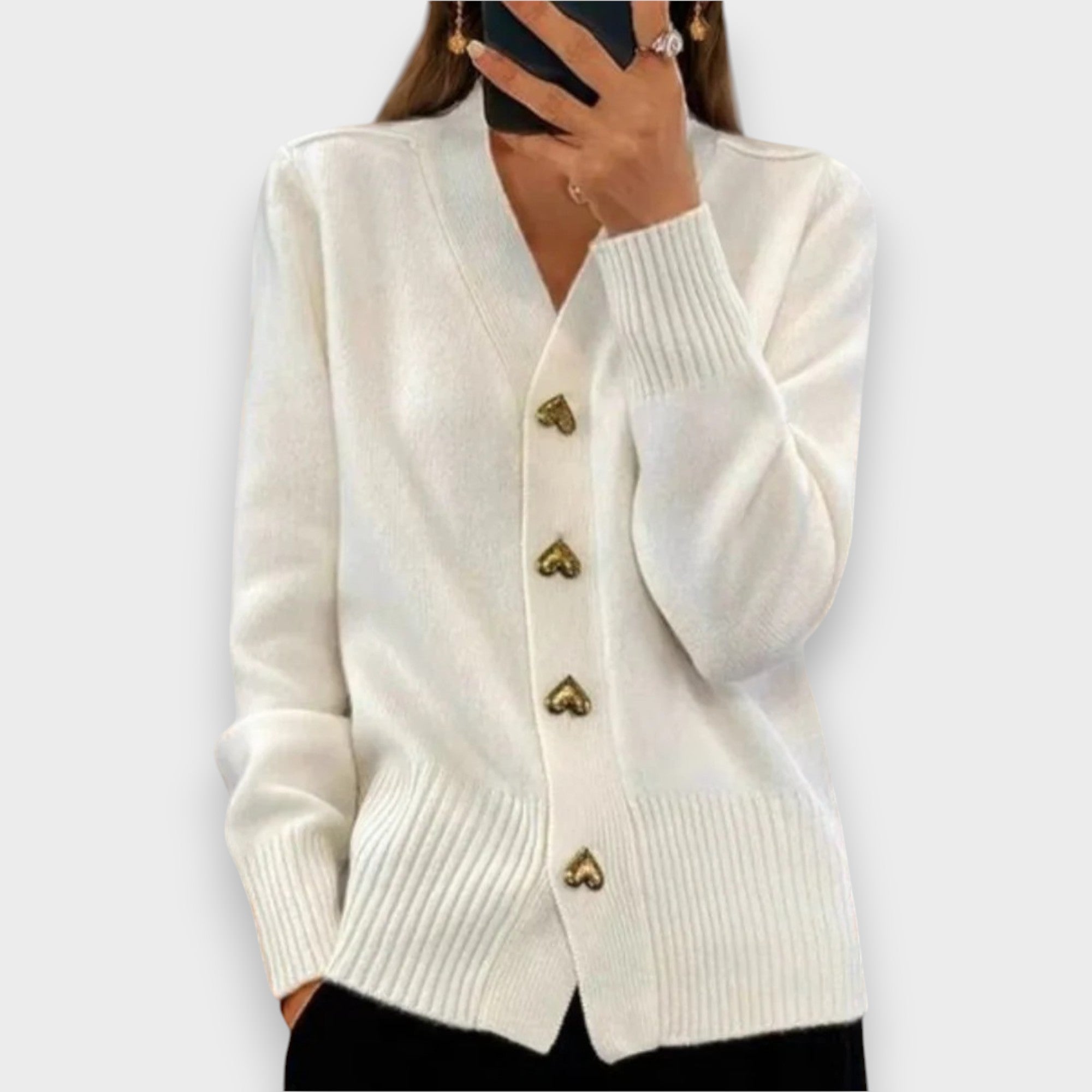 Armelle | Cárdigan Elegante con Botones de Corazón