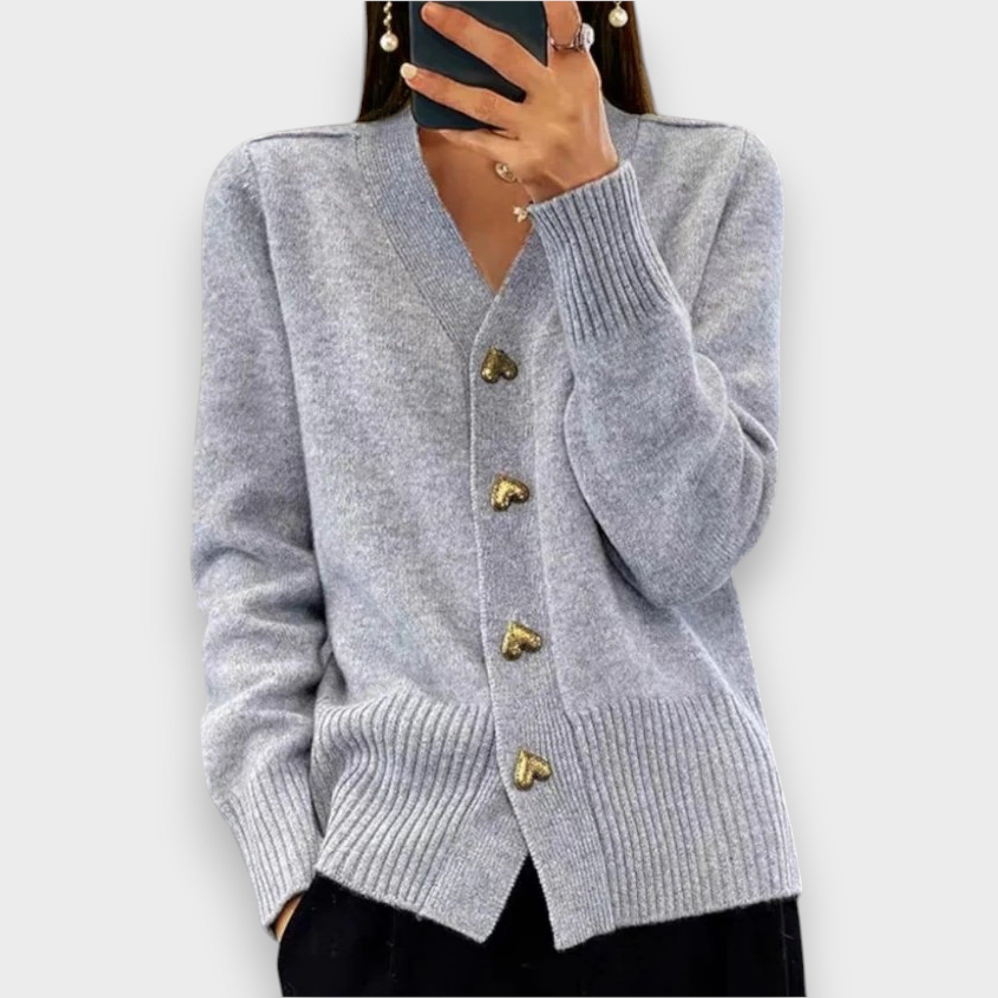 Armelle | Cárdigan Elegante con Botones de Corazón