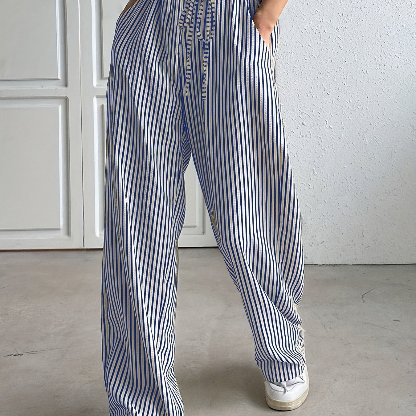 Hollis – Pantalón de Rayas con Pierna Ancha