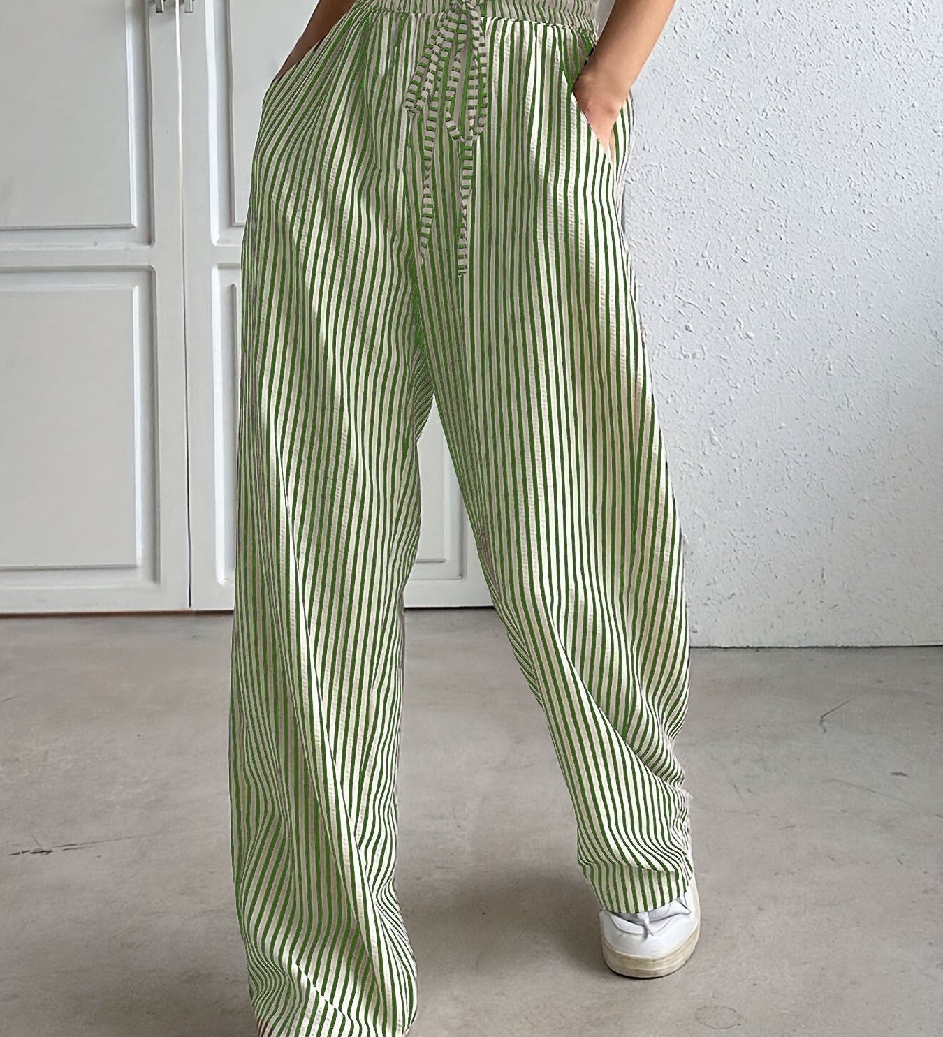 Hollis – Pantalones a rayas de pernera ancha