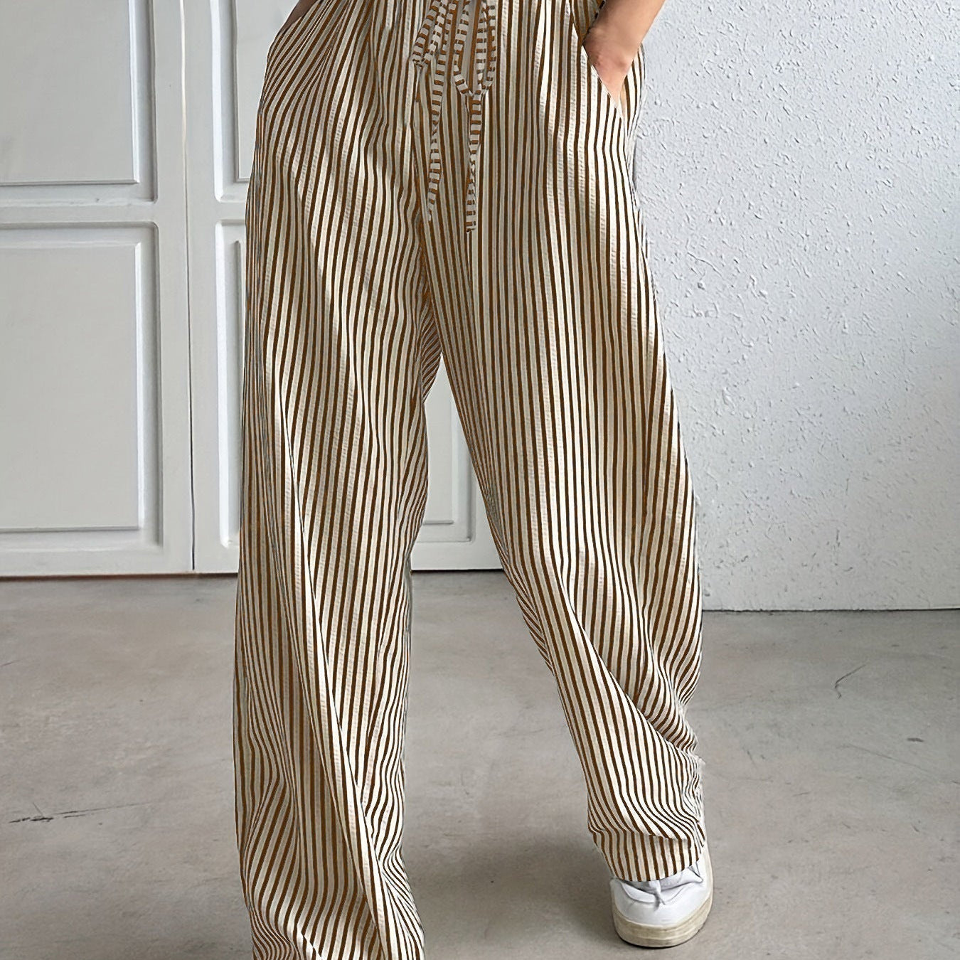 Hollis – Pantalón de Rayas con Pierna Ancha