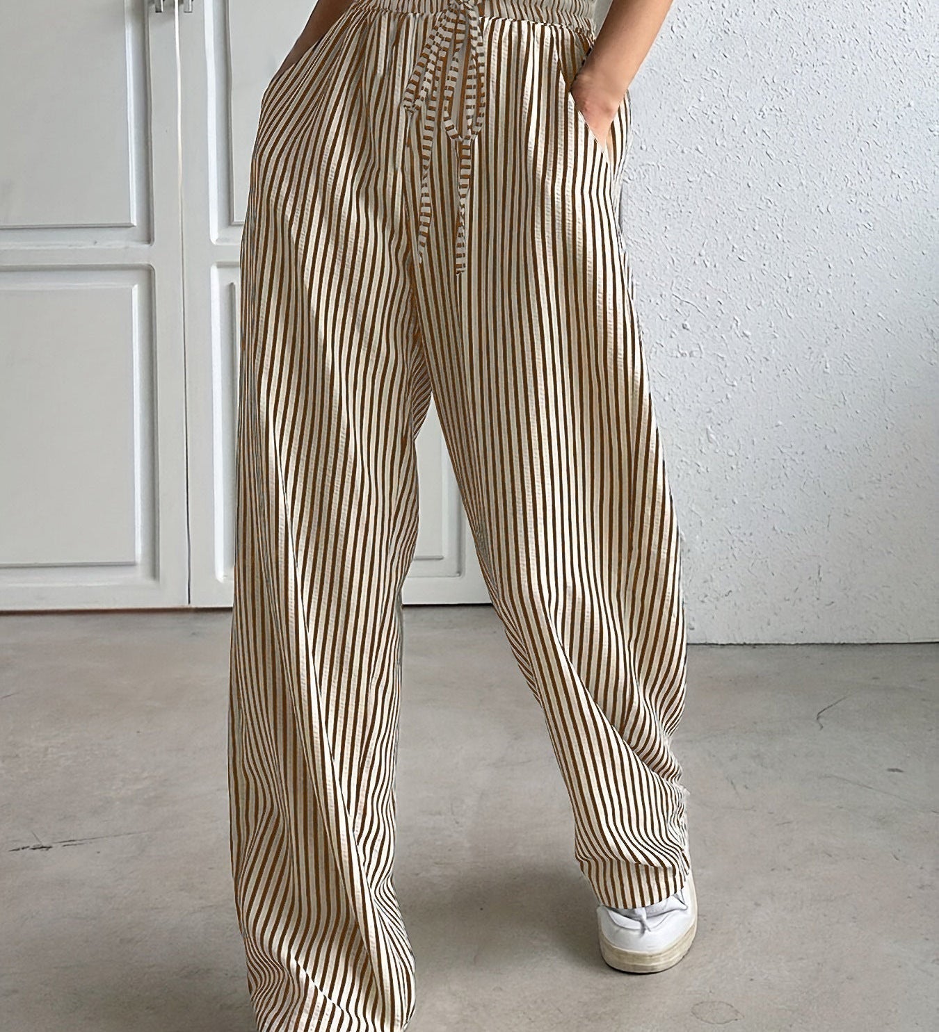 Hollis – Pantalones a rayas de pernera ancha