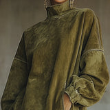 Savana Fringe™ | Minivestido de cuello alto de ante vintage