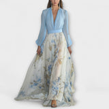 Harper - Vestido largo floral brillante