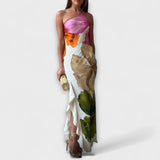 The Sapphire - Elegante vestido largo de patchwork