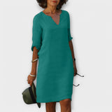 Sandra - Vestido elegante y cómodo con cuello de pico