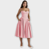 Gesine - Vestido Midi Corsé Sin Mangas