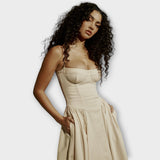Gesine - Vestido Midi Corsé Sin Mangas