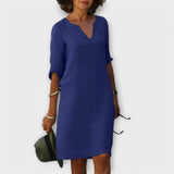 Sandra - Vestido elegante y cómodo con cuello de pico
