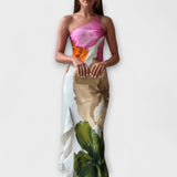 The Sapphire - Elegante vestido largo de patchwork