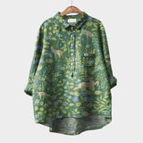 Mariska | Blusa Premium con Estampado Azul
