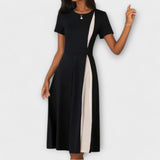 Hanne - Vestido Midi Blanco y Negro