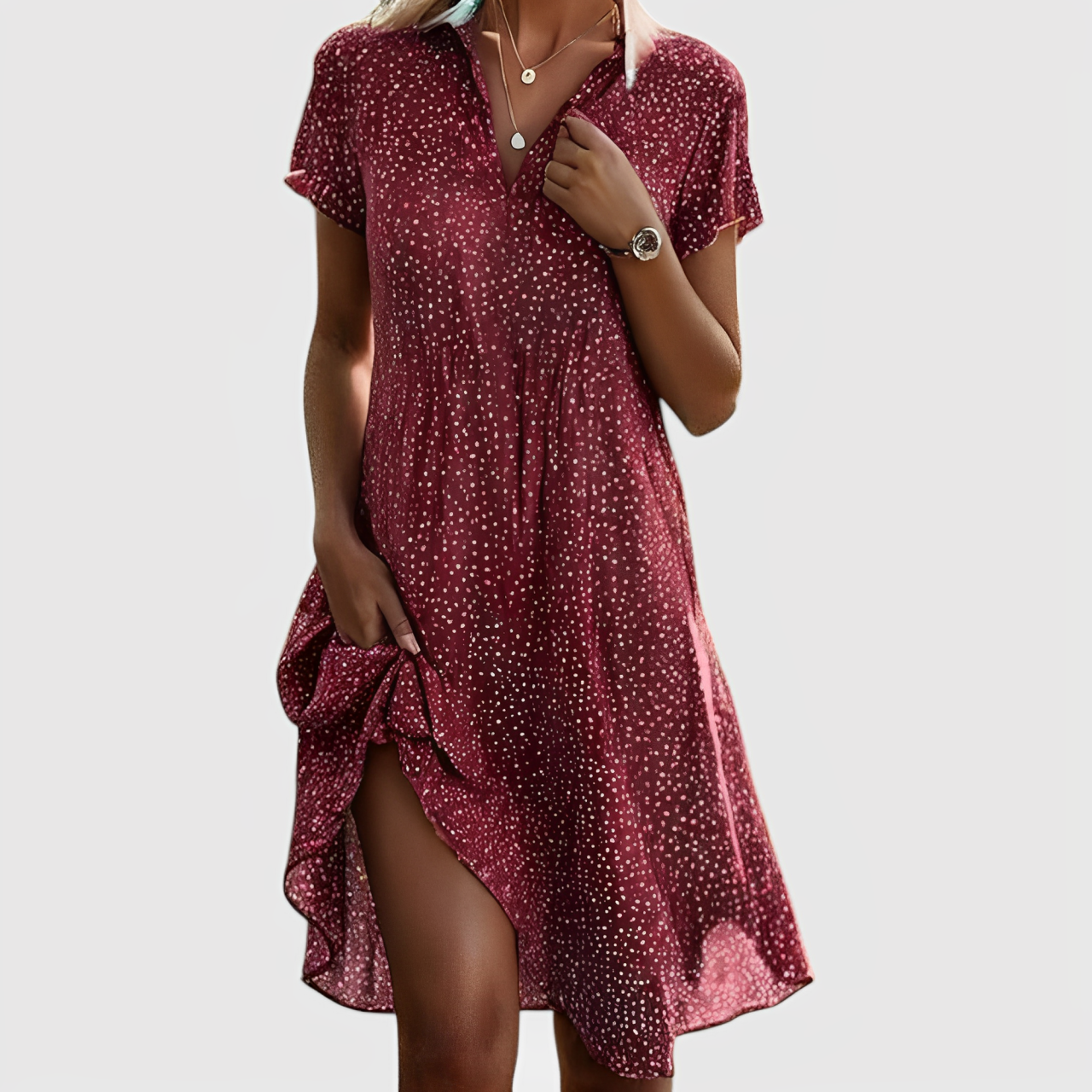 Lina | Vestido midi de manga corta
