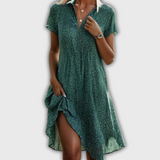 Mary - Vestido midi de manga corta para mujer