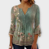 Juliane – Blusa con cuello en V y mangas