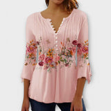 Juliane – Blusa con cuello en V y mangas