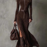 Maxivestido vintage con cinturón