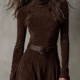 Vestido maxi marrón oscuro