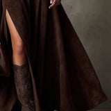 Vestido maxi marrón oscuro